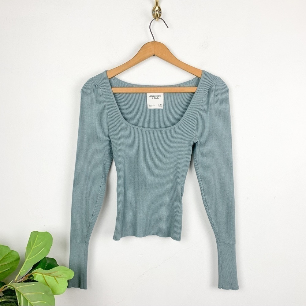 Abercrombie & Fitch Square Neck Ribbed Knit Sweater Sz XS